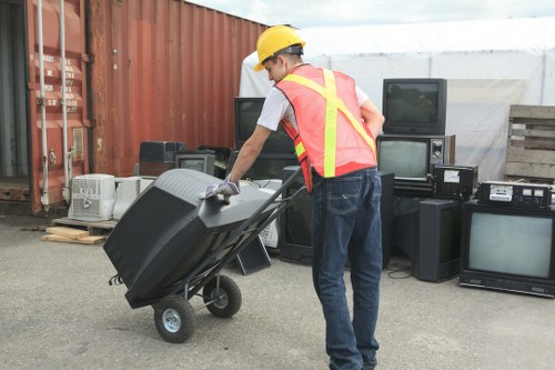 Supervisor reviewing site before garden waste removal