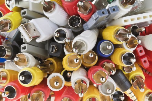 Technician reviewing accessibility features on a tablet during a garden clearance visit